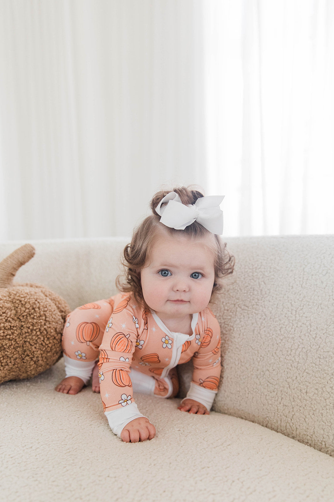 Zippered Romper in Pumpkin