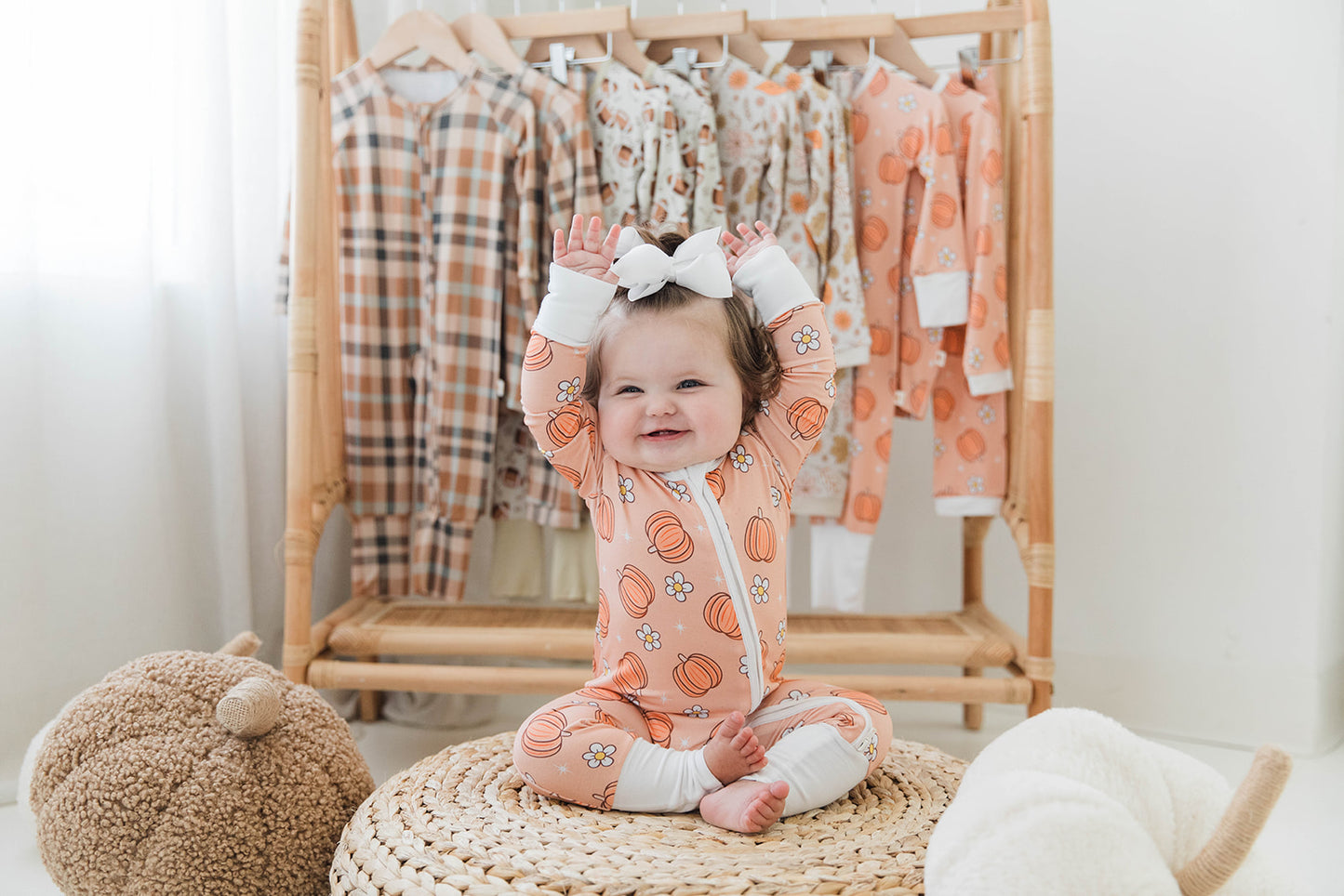 Zippered Romper in Pumpkin