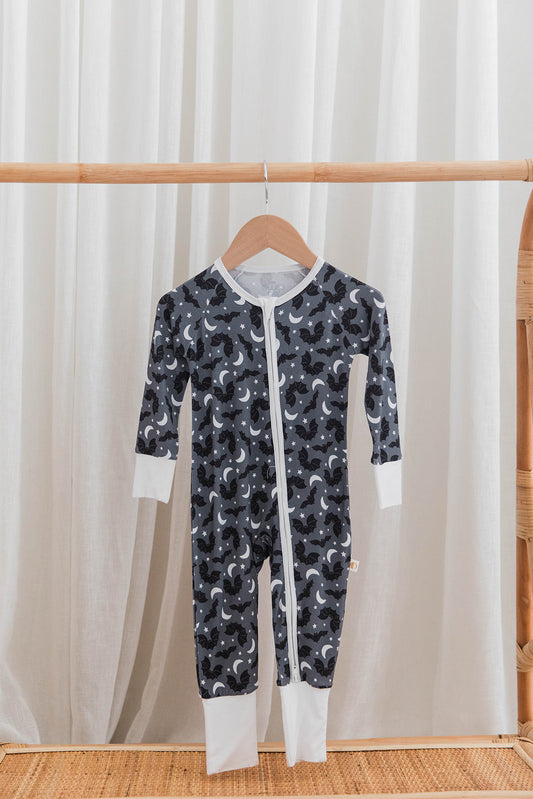 Zippered Romper in Spooky Night