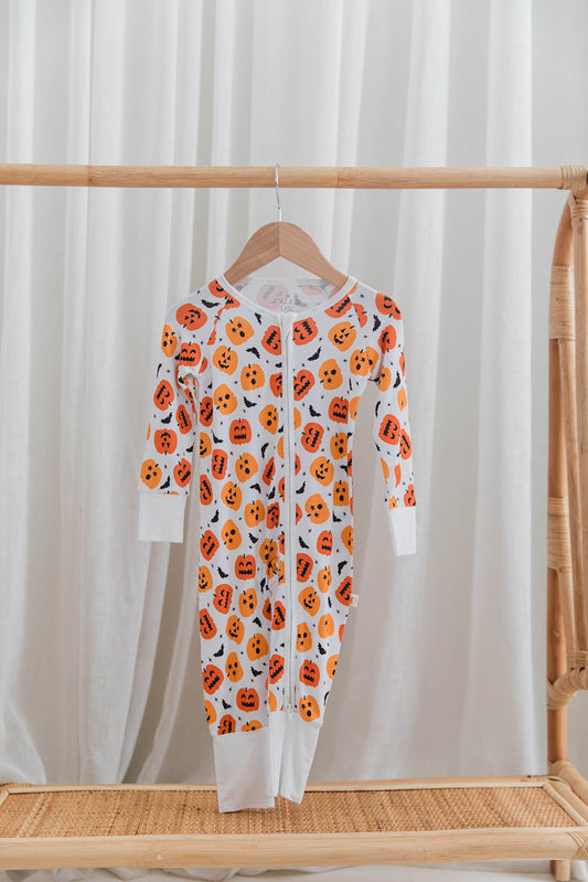Zippered Romper in Trick or Treat