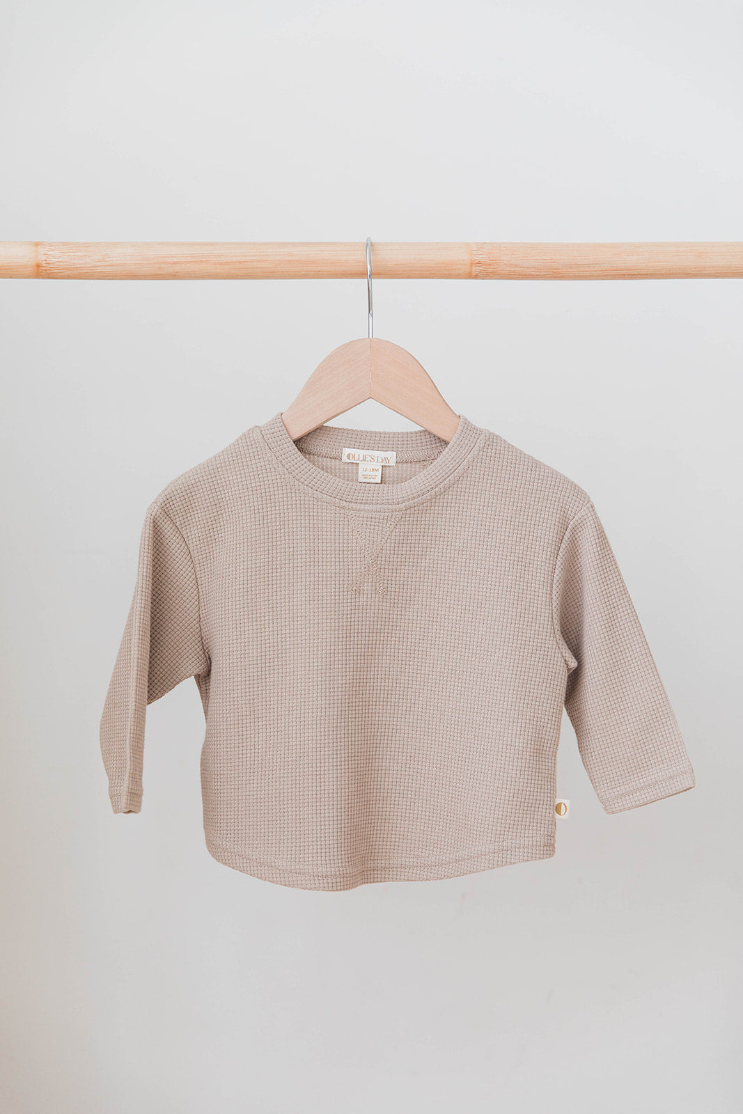 Long Sleeve Waffle Tee - Beige