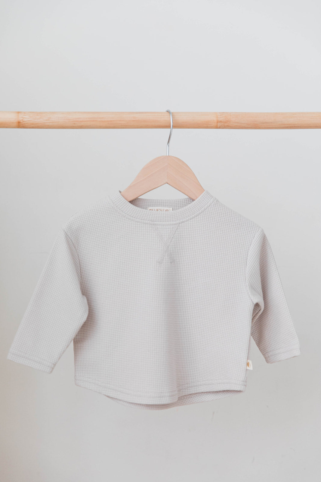 Long Sleeve Waffle Tee - Cream