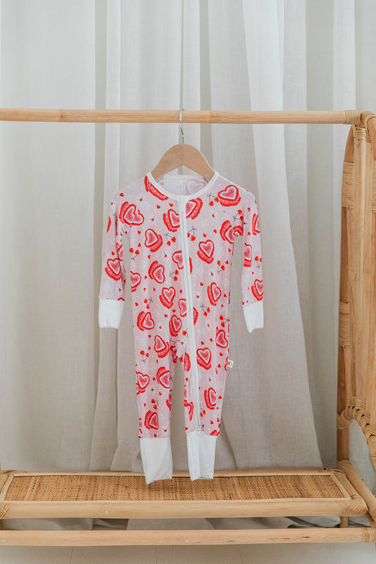 Zippered Romper in XOXO
