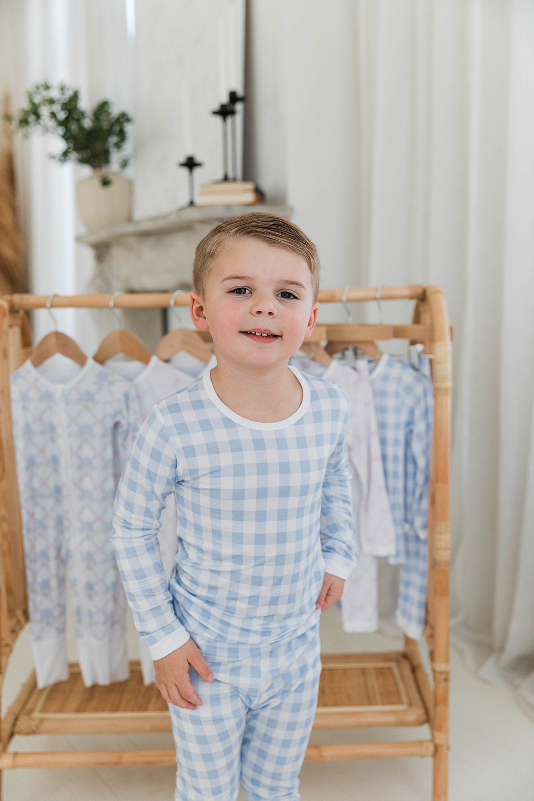 Two Piece Set in Blue Gingham