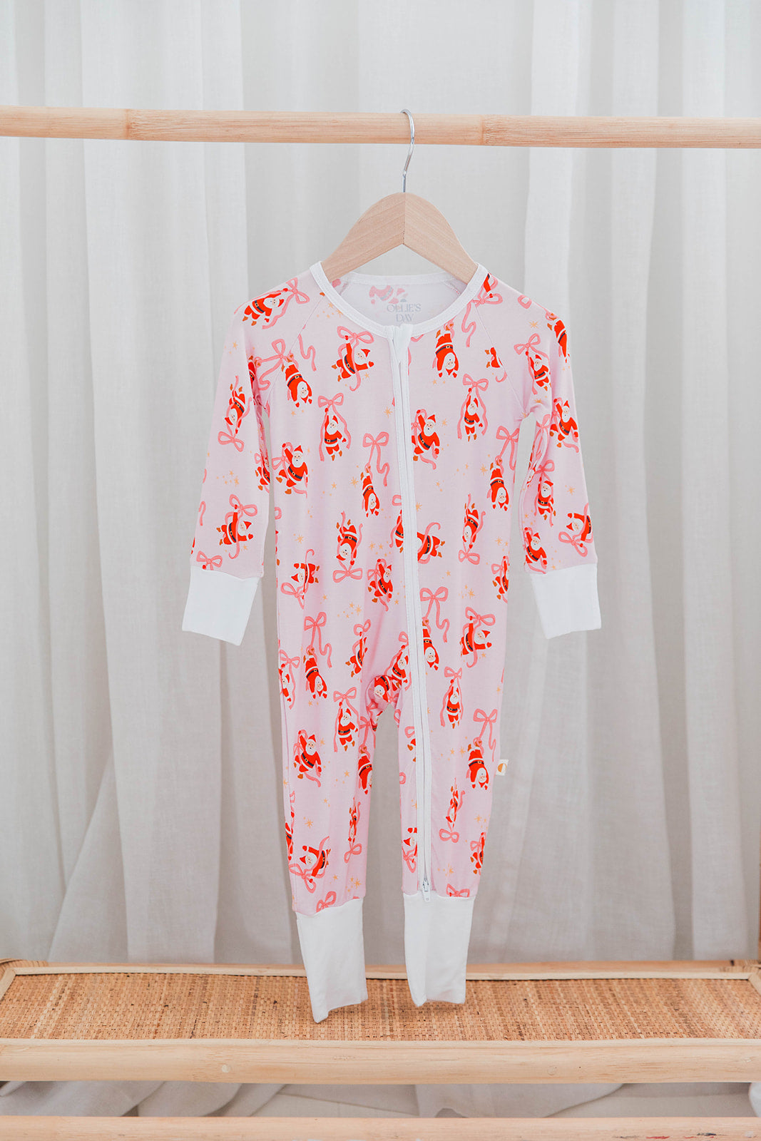Zippered Romper in Wrapped by Santa