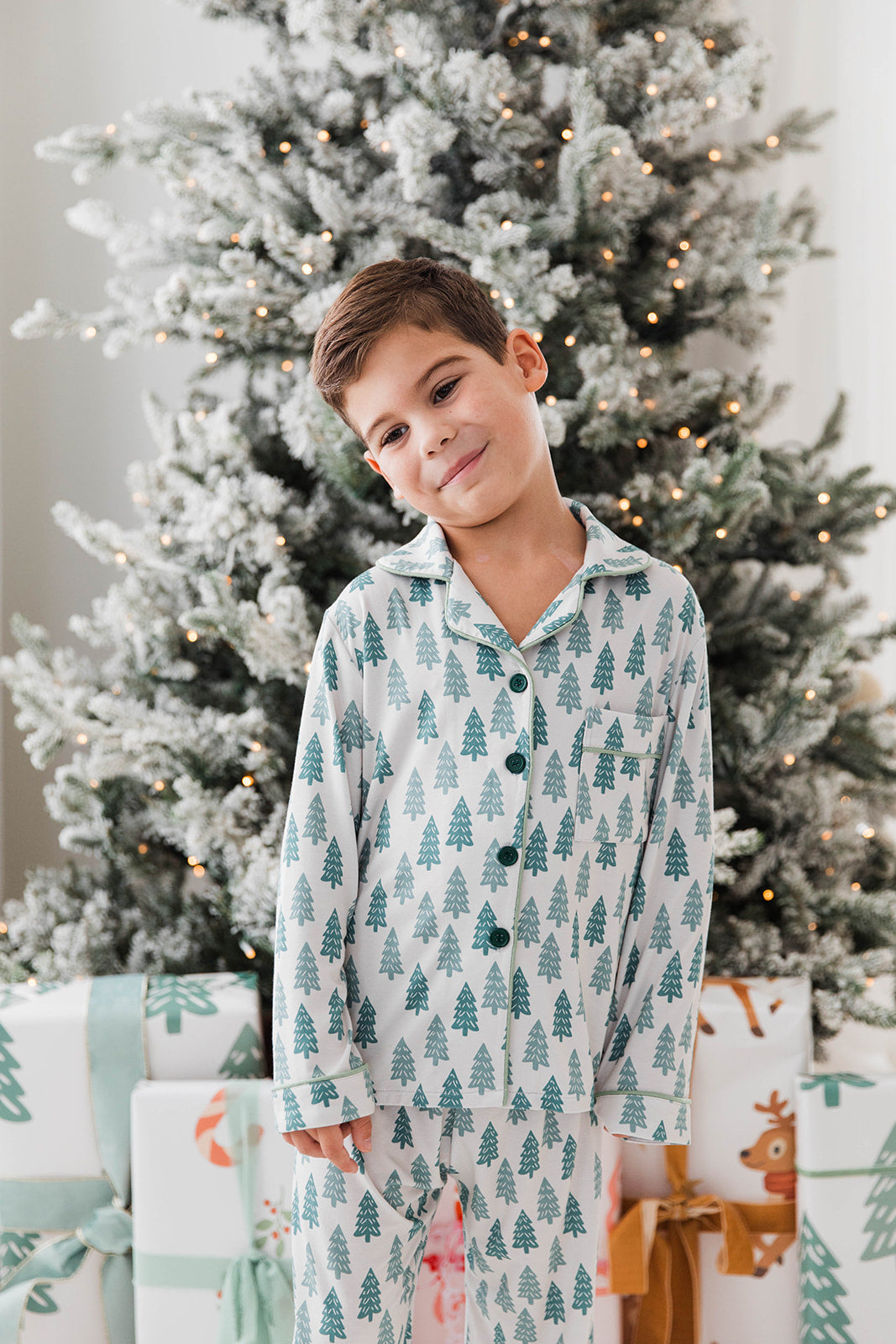 Button Down Set in Evergreen