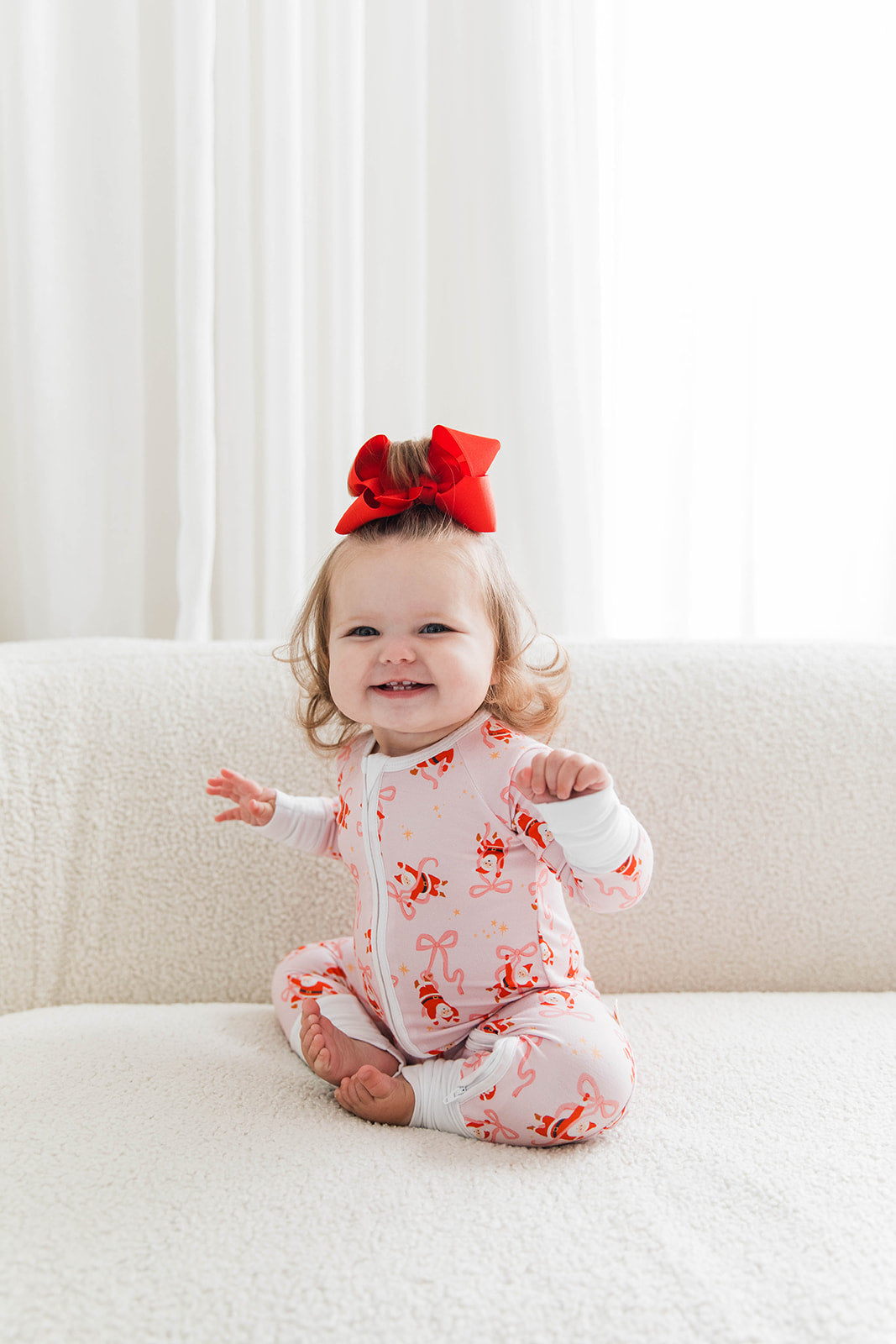 Zippered Romper in Wrapped by Santa