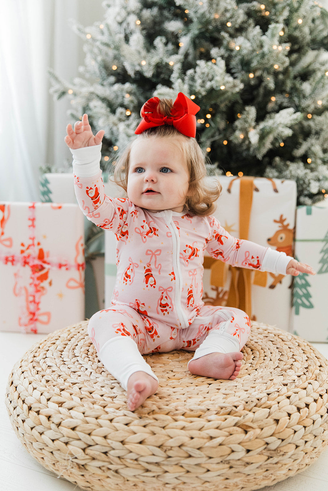 Zippered Romper in Wrapped by Santa