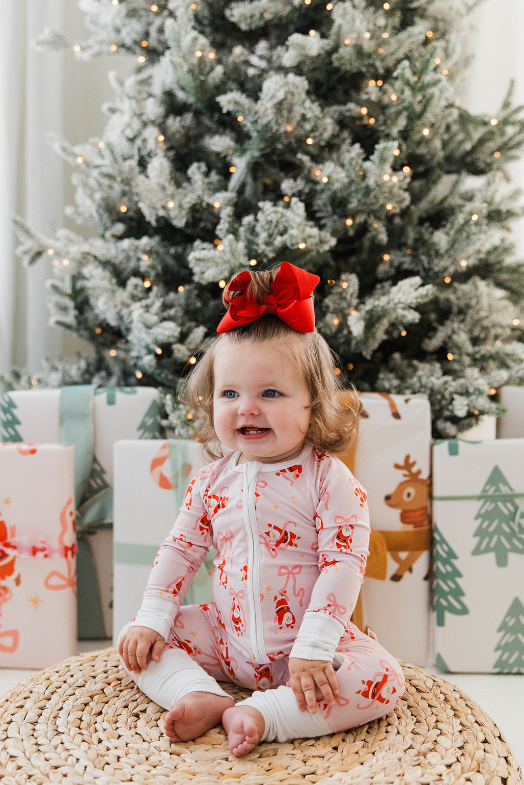 Zippered Romper in Wrapped by Santa