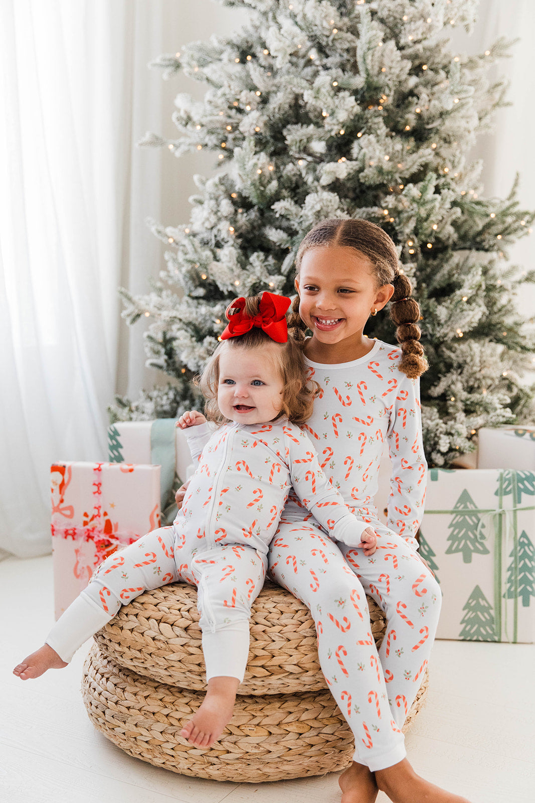 Zippered Romper in Candy Cane