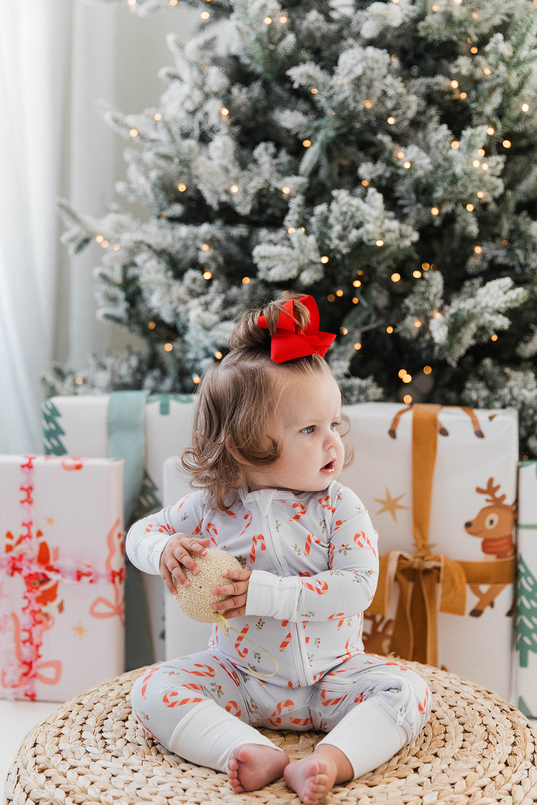 Zippered Romper in Candy Cane