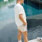 Mini Power Short - Neutral Gingham