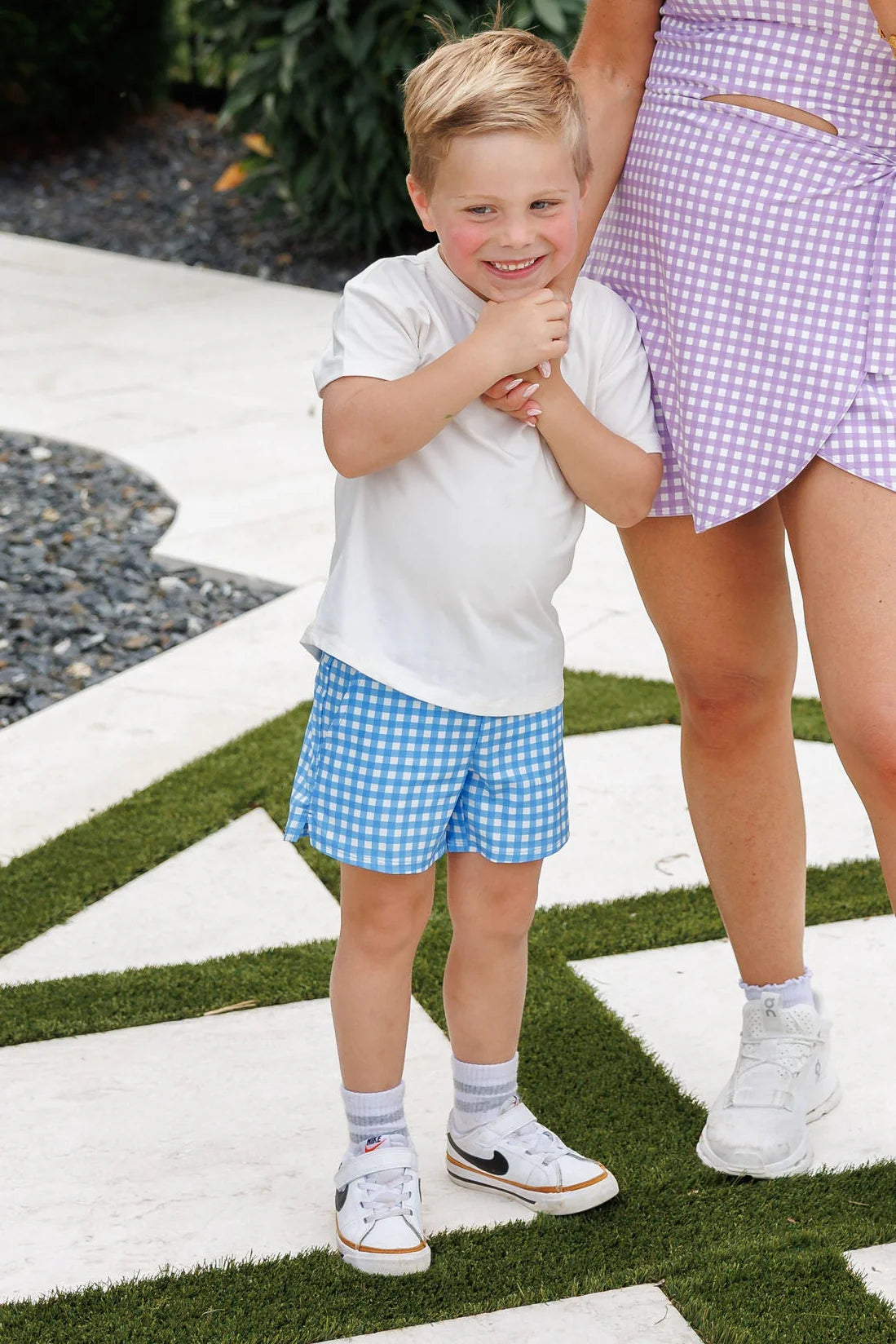 Mini Power Short - Coastal Blue Gingham