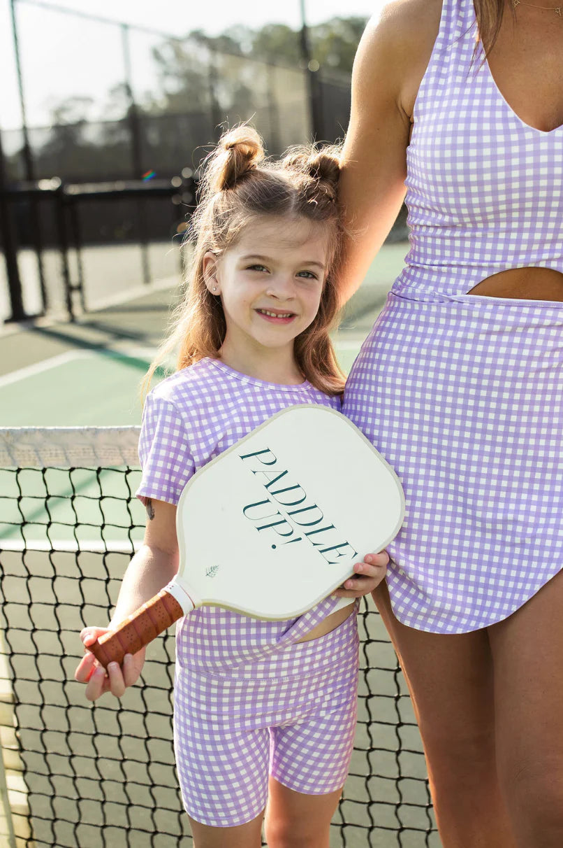 Tied with a Bow Set - Lilac Gingham